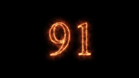 Number 1 to112 on fire animation Stock Footage 264149031