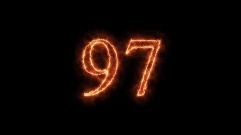 Number 1 to112 on fire animation Stock Footage 264149036