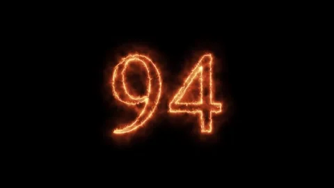 Number 1 to112 on fire animation Stock Footage 264149037