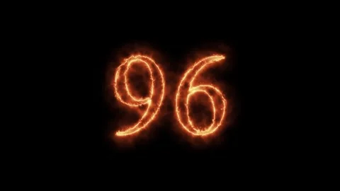 Number 1 to112 on fire animation Stock Footage 264149060