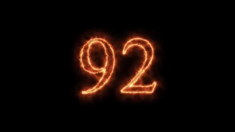 Number 1 to112 on fire animation Stock Footage 264149062