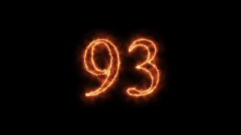 Number 1 to112 on fire animation Stock Footage 264149063