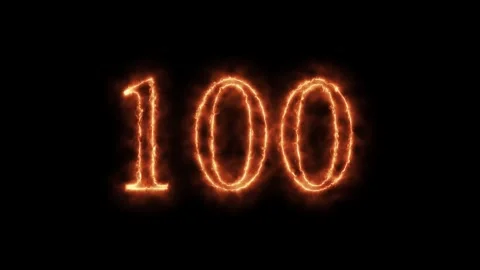 Number 1 to112 on fire animation Stock Footage 264149079