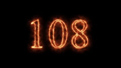 Number 1 to112 on fire animation Stock Footage 264149082