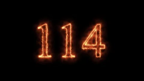 Number 1 to112 on fire animation Stock Footage 264149089
