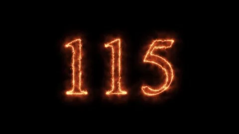 Number 1 to112 on fire animation Stock Footage 264149108