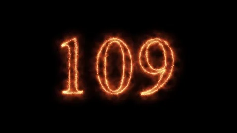 Number 1 to112 on fire animation Stock Footage 264149110