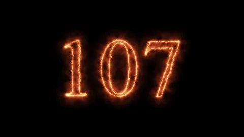 Number 1 to112 on fire animation Stock Footage 264149117