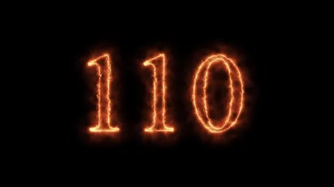 Number 1 to112 on fire animation Stock Footage 264149122