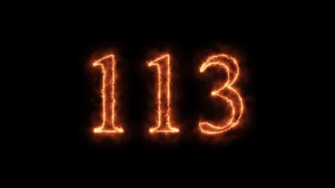 Number 1 to112 on fire animation Stock Footage 264149129