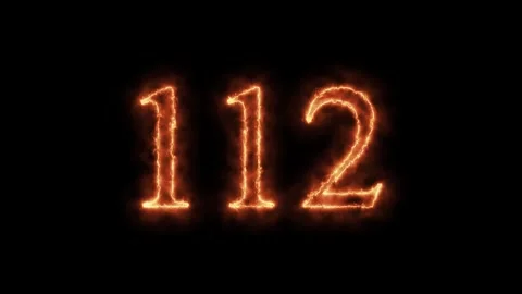 Number 1 to112 on fire animation Stock Footage 264149138