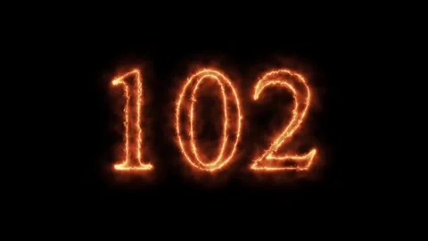 Number 1 to112 on fire animation Stock Footage 264149153