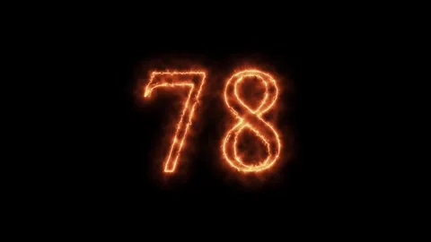 Number 1 to112 on fire animation Stock Footage 264149154