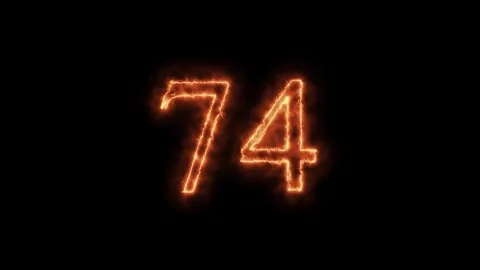 Number 1 to112 on fire animation Stock Footage 264149167