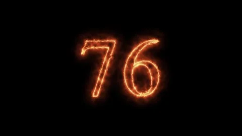 Number 1 to112 on fire animation Stock Footage 264149184