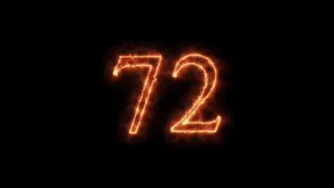 Number 1 to112 on fire animation Stock Footage 264149204