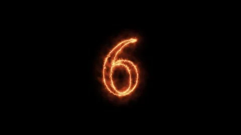 Number 1 to112 on fire animation Stock Footage 264149205