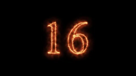 Number 1 to112 on fire animation Stock Footage 264149206