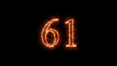 Number 1 to112 on fire animation Stock Footage 264149230