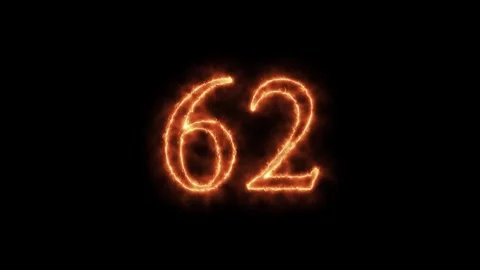 Number 1 to112 on fire animation Stock Footage 264149248