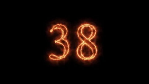 Number 1 to112 on fire animation Stock Footage 264149254