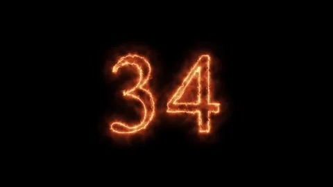 Number 1 to112 on fire animation Stock Footage 264149266
