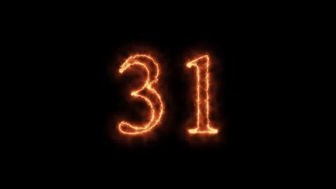 Number 1 to112 on fire animation Stock Footage 264149274