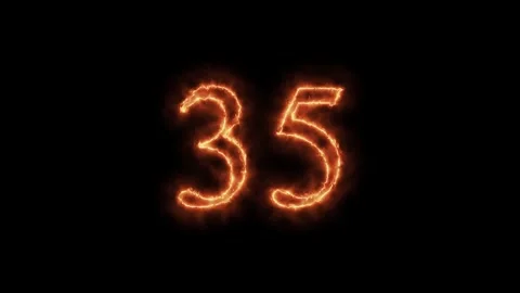 Number 1 to112 on fire animation Stock Footage 264149275