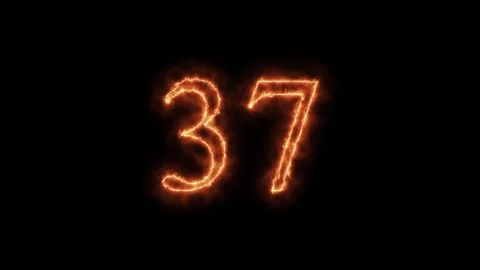 Number 1 to112 on fire animation Stock Footage 264149276