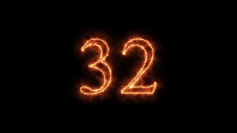 Number 1 to112 on fire animation Stock Footage 264149286