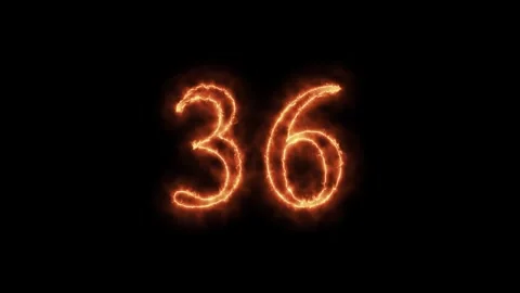 Number 1 to112 on fire animation Stock Footage 264149287