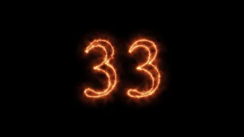 Number 1 to112 on fire animation Stock Footage 264149290
