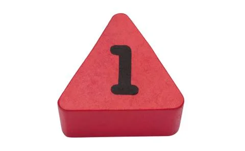 Number 1 in a triangular shape block Foto stock