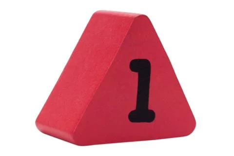 Number 1 in a triangular shape block 스톡 사진