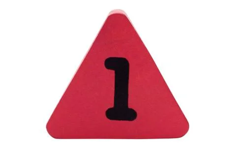 Number 1 in a triangular shape block 스톡 사진