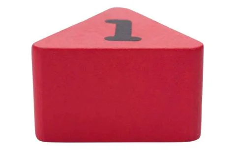 Number 1 in a triangular shape block Foto stock