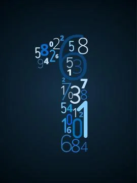 Number 1, vector font from numbers Stock Illustration