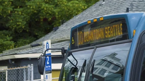 Number 10 bus for Downtown Seattle Stock Footage 73495656