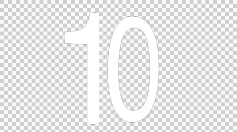 Number 10 - Clean 3D rotating title - with Alpha Channel Stockbeeldmateriaal 47910766
