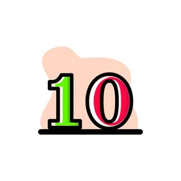Number 10 Conceptual Vector Illustration Icon Design Stock Illustration