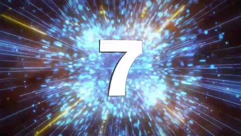 Number 10 Countdown Opening Title Digital Blast Background Stock Footage 319479765