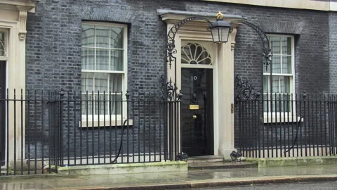 Number 10 Downing Street, Home of British Prime Minister Stock Footage