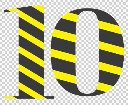 Number 10 Large Bold Ten With Subtle Diagonal lines Stock Illustration