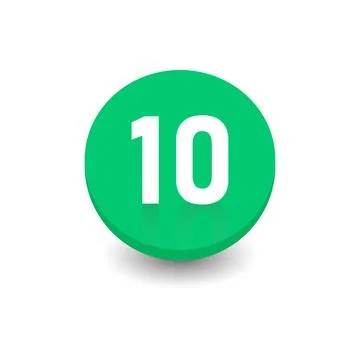 Number 10 round shape bullet number Stock Illustration