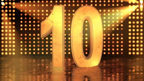 Number 10 (Ten) 3D Animation for Countdowns Stock Footage 300144757