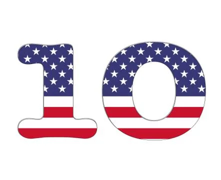 Number 10 usa . Stock Illustration
