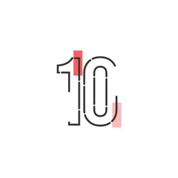 Number 10 Vector Template Design Illustration Design for Anniversary Celebrat Stock Illustration