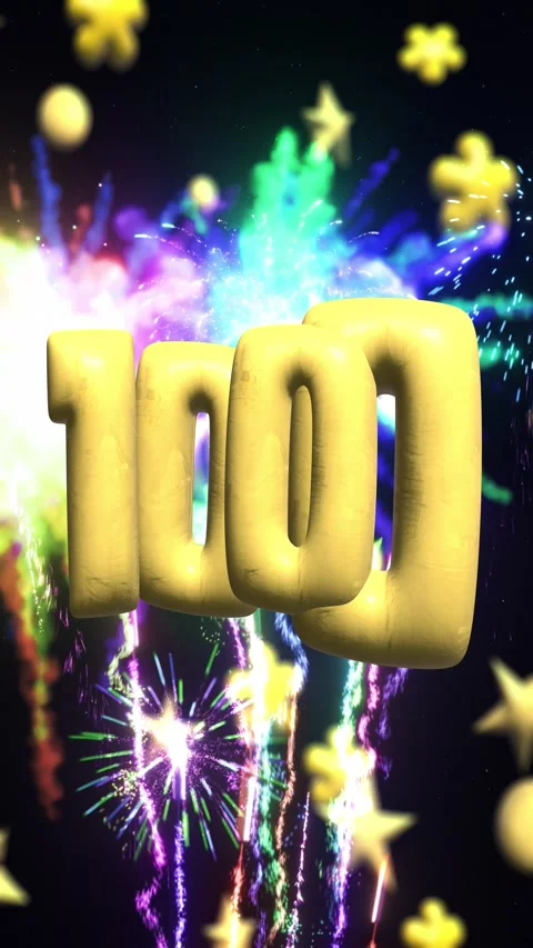 Number 1000 one thousand 3d animation background with fireworks night sky Stock Footage 306659718