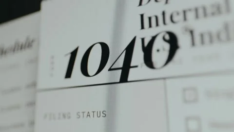 Number 1040 as Form Number of U.S. Individual income tax return form Stock Footage 333415538