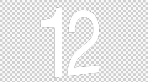 Number 12 - Clean 3D rotating title - with Alpha Channel Stockbeeldmateriaal 47911302